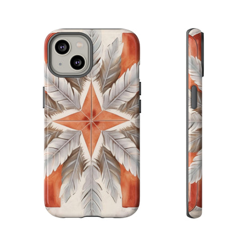 Silver Feather Compass - Impact Resistant Phone Case